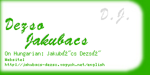 dezso jakubacs business card